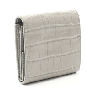 Balenciaga Gray Bifold Paper Wallet Leather